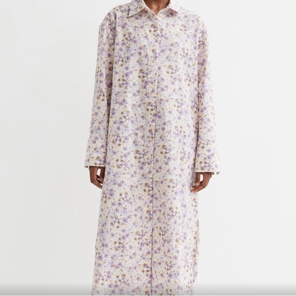 H&M Floral Calf-length Shirtdress.